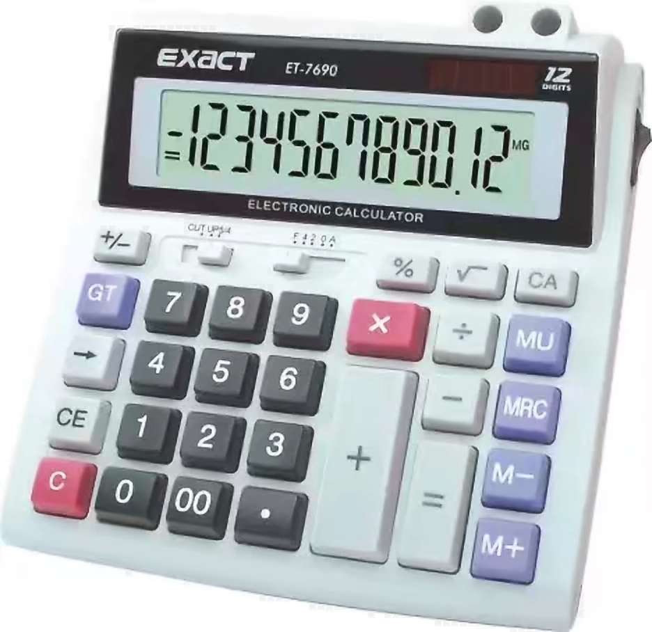 Elote ET-7690 Solar Finance Bank Accounting large screen displays a 12-digit computer keypad calculator