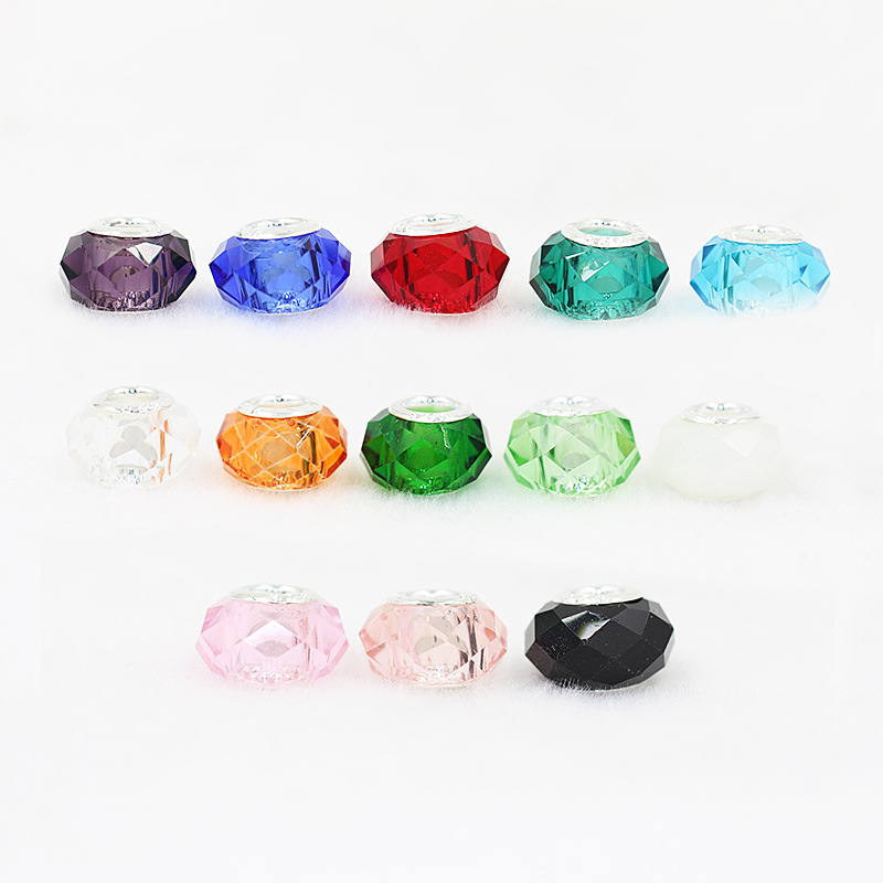 一鑫饰品手工DIY饰品 菱形精准切面水晶大孔珠 潘家风格手链散珠串珠8MM 10MM图