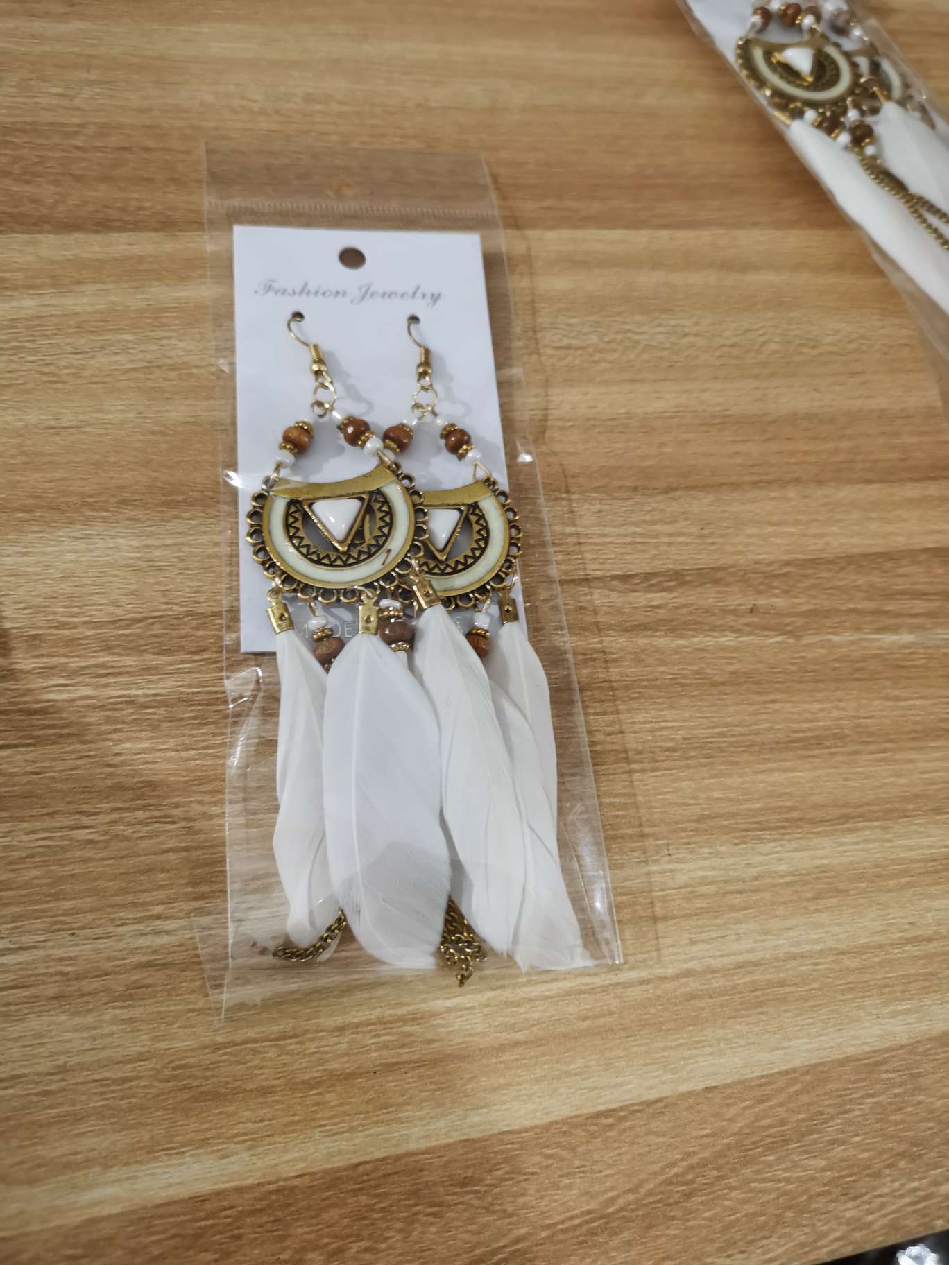 White earrings