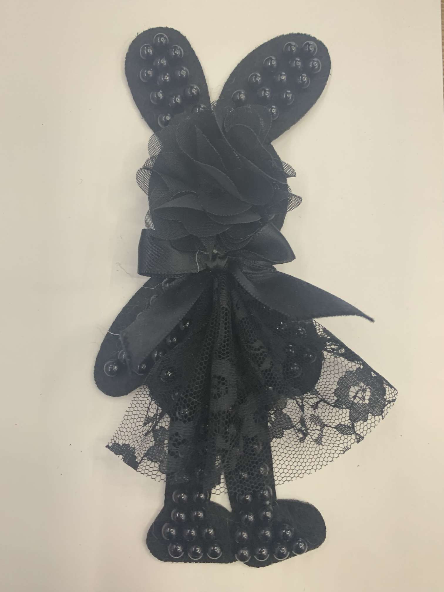 服装辅料布贴钉珠黑兔