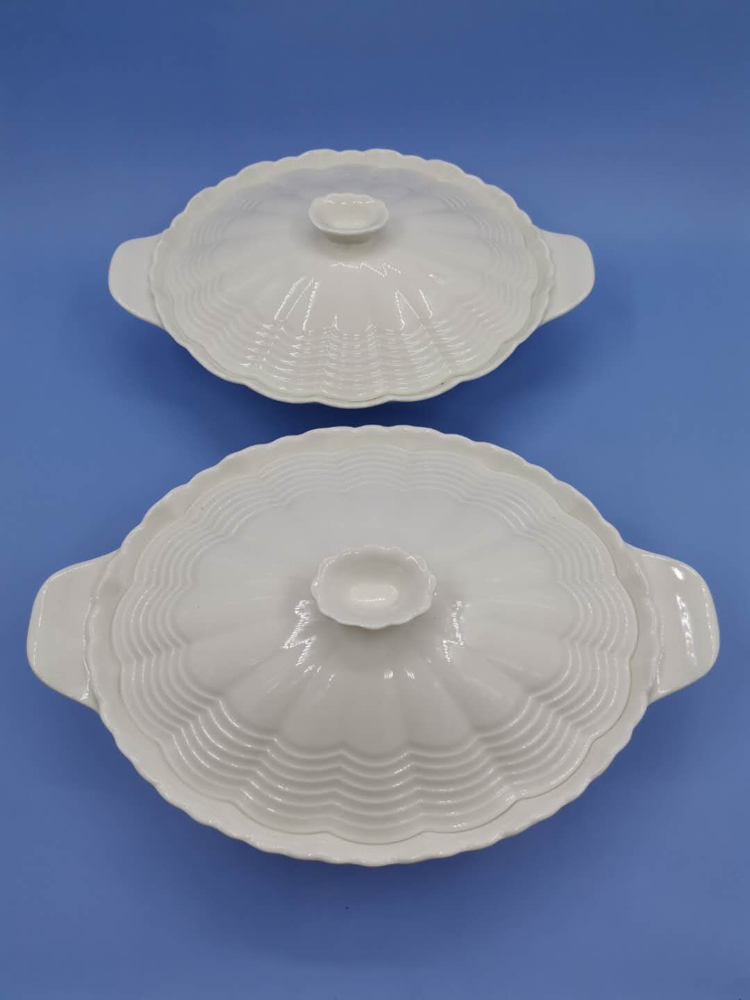 Wavy oval soup pot