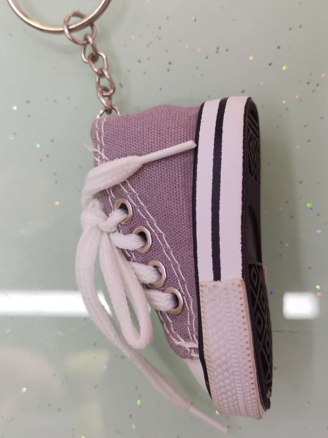 Canvas shoe key chain