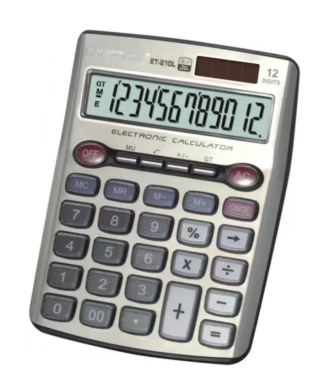 Irate EX-210L medium sized acrylic keypad calculator for financial accounting