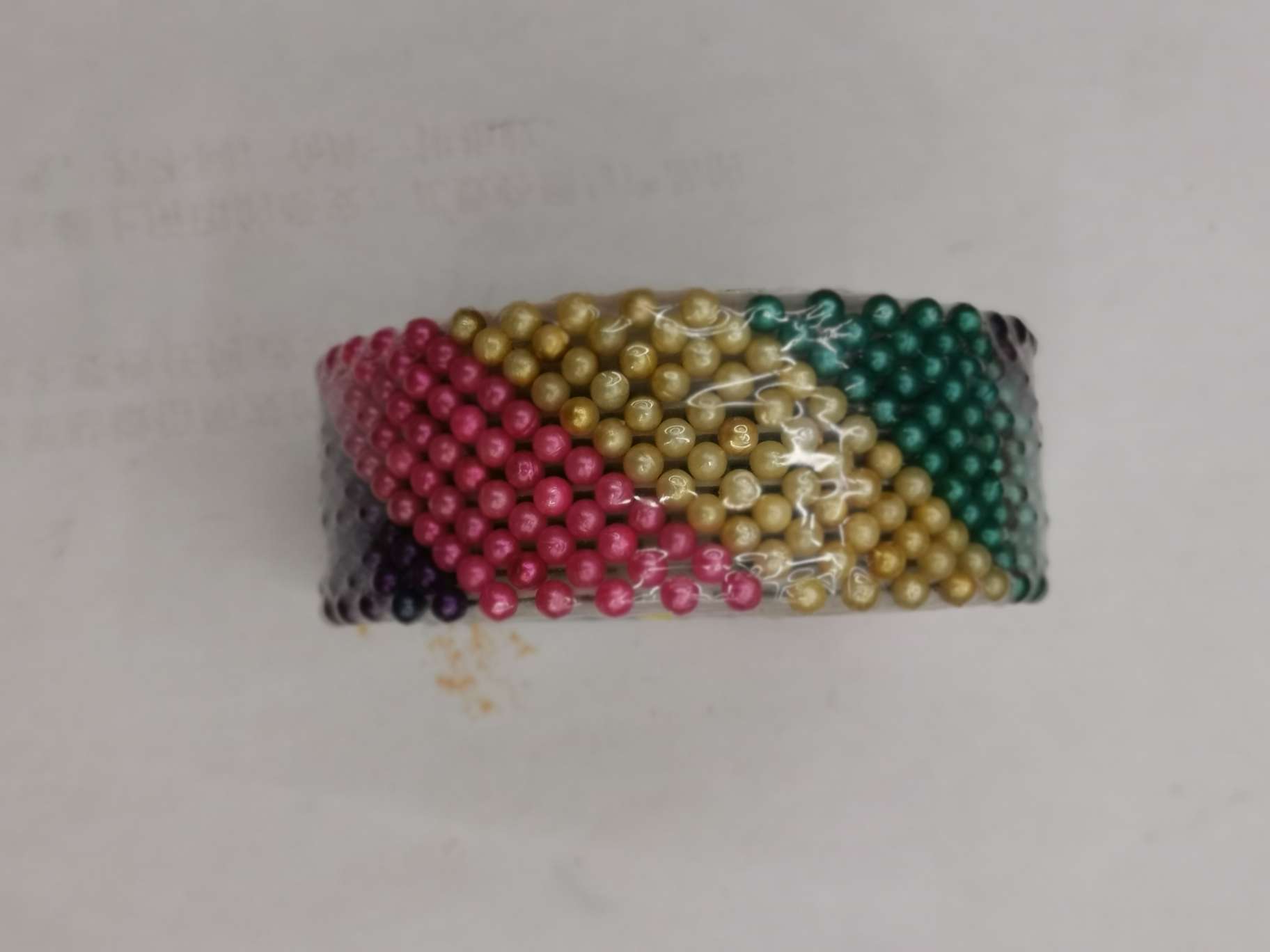 犁形珠光针白底实物图