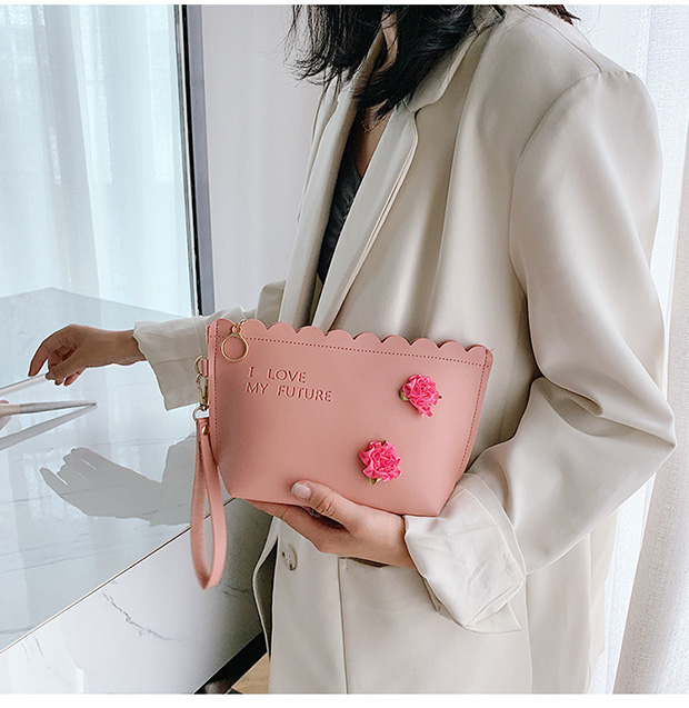 韩版波浪纹手拿包化妆包零钱包细节图