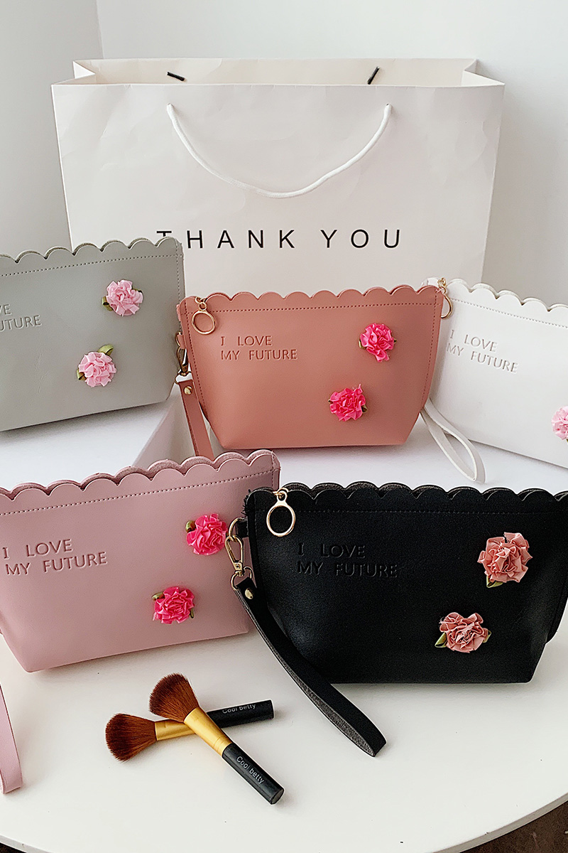 韩版波浪纹手拿包化妆包零钱包图