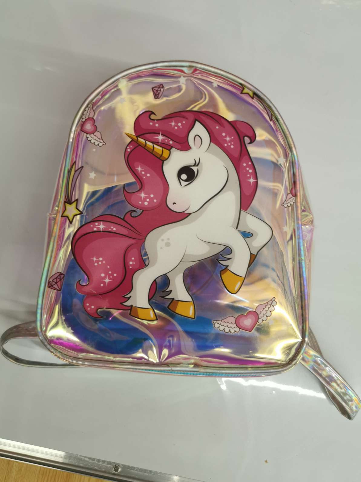 TPU printed unicorn schoolbag