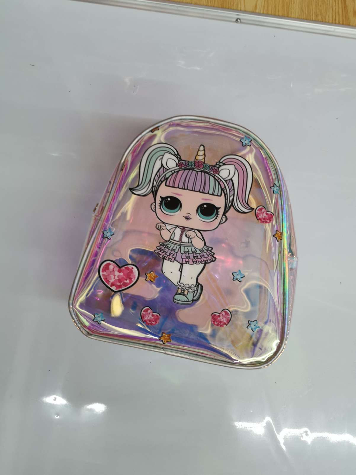 TPU printed doll schoolbag