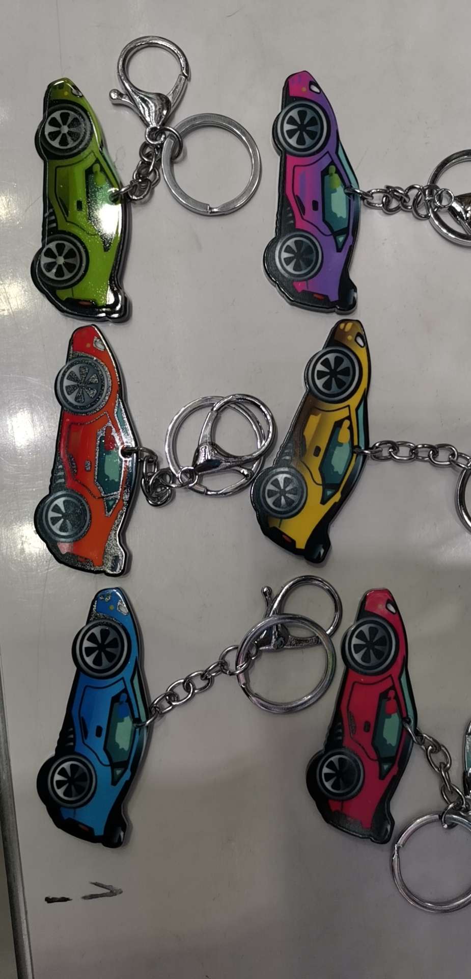Korean version of fashion new domestic foreign trade custom, acrylic lobster buckle 4mm thickness, portable key chain pendant, boys, girls bags pendant, car 🚙 key chain thumbnail
