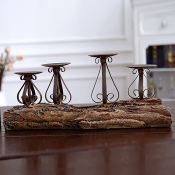 Imitation wood resin craft candlestick decorations decorations thumbnail