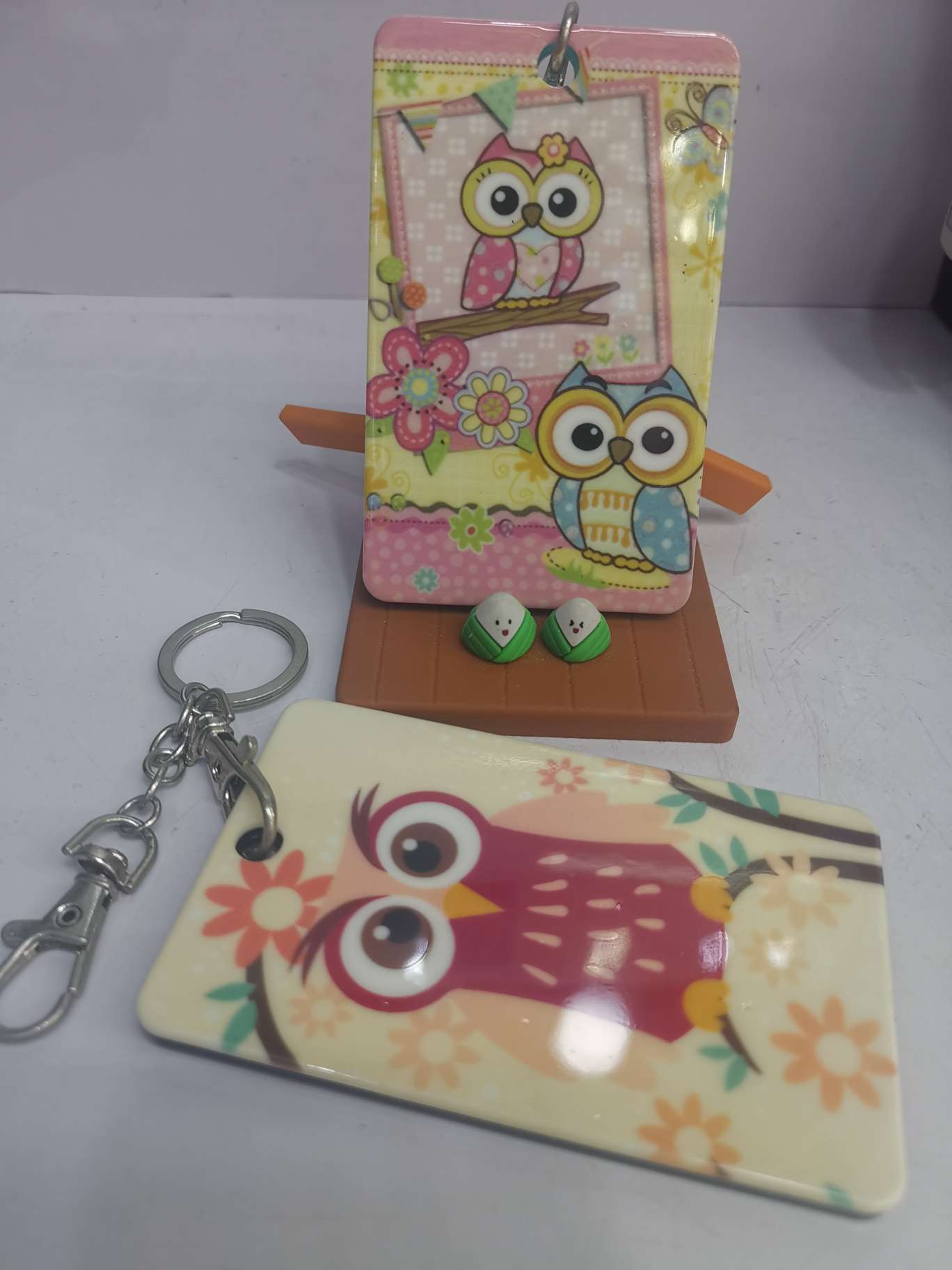 Korean version of fashion new domestic foreign trade bus card sleeve, student card, metro card, luggage tag, bag pendant, owl card sleeve thumbnail