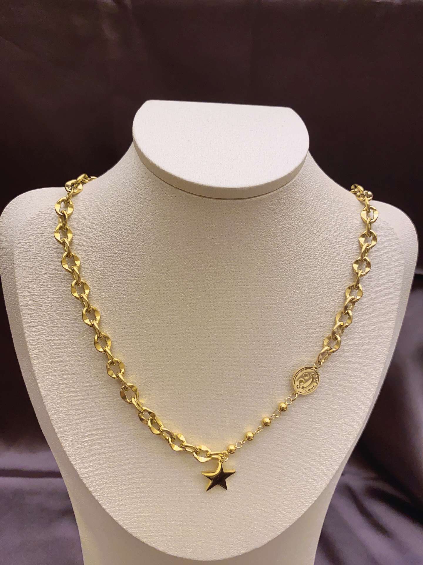 Smiling Face Necklace Collarbone Chain Fashion Everything Simple! Stainless Steel Necklace Necklace Necklace For Women details Picture