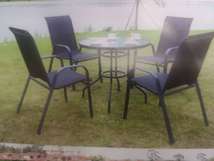 户外家具产品产品阳台桌椅5件套特斯拉PVC玻璃桌