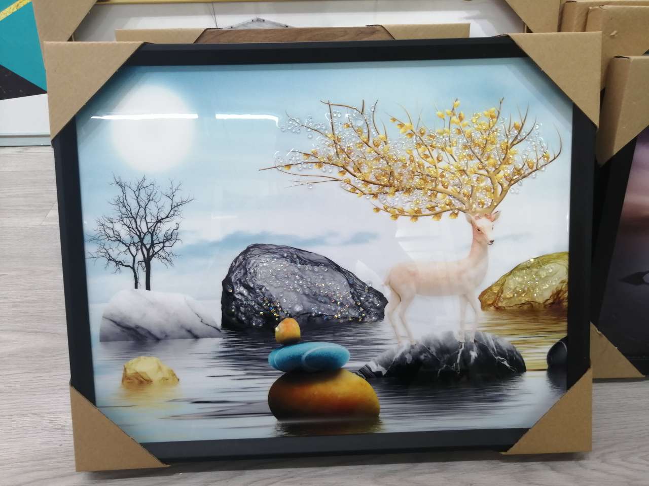 Aisle decorative painting Nordic living room living room dining room sofa background decorative painting crystal porcelain crystal painting thumbnail