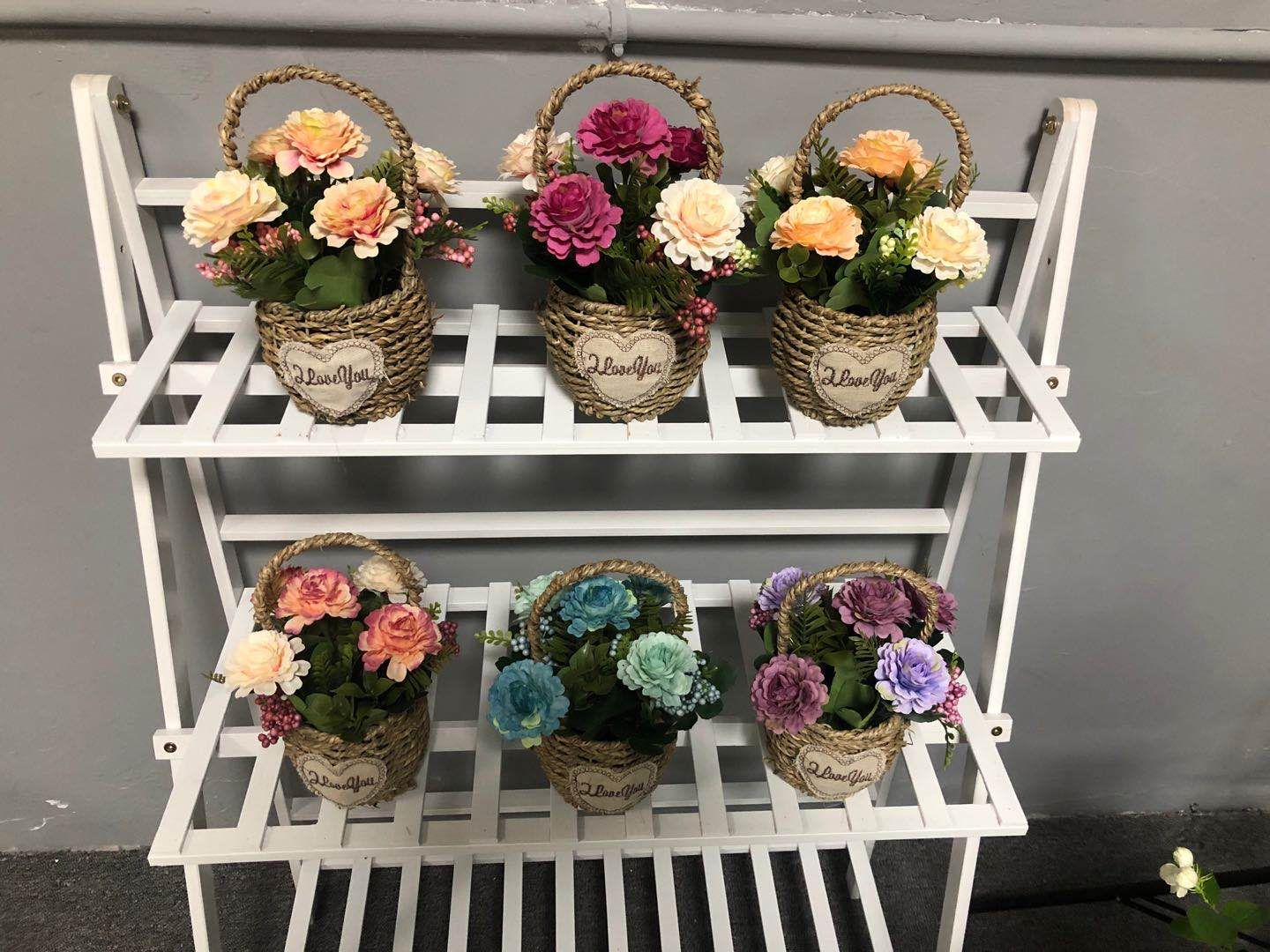 现代家居装饰摆件藤编盆栽小花仿真花盆景装饰