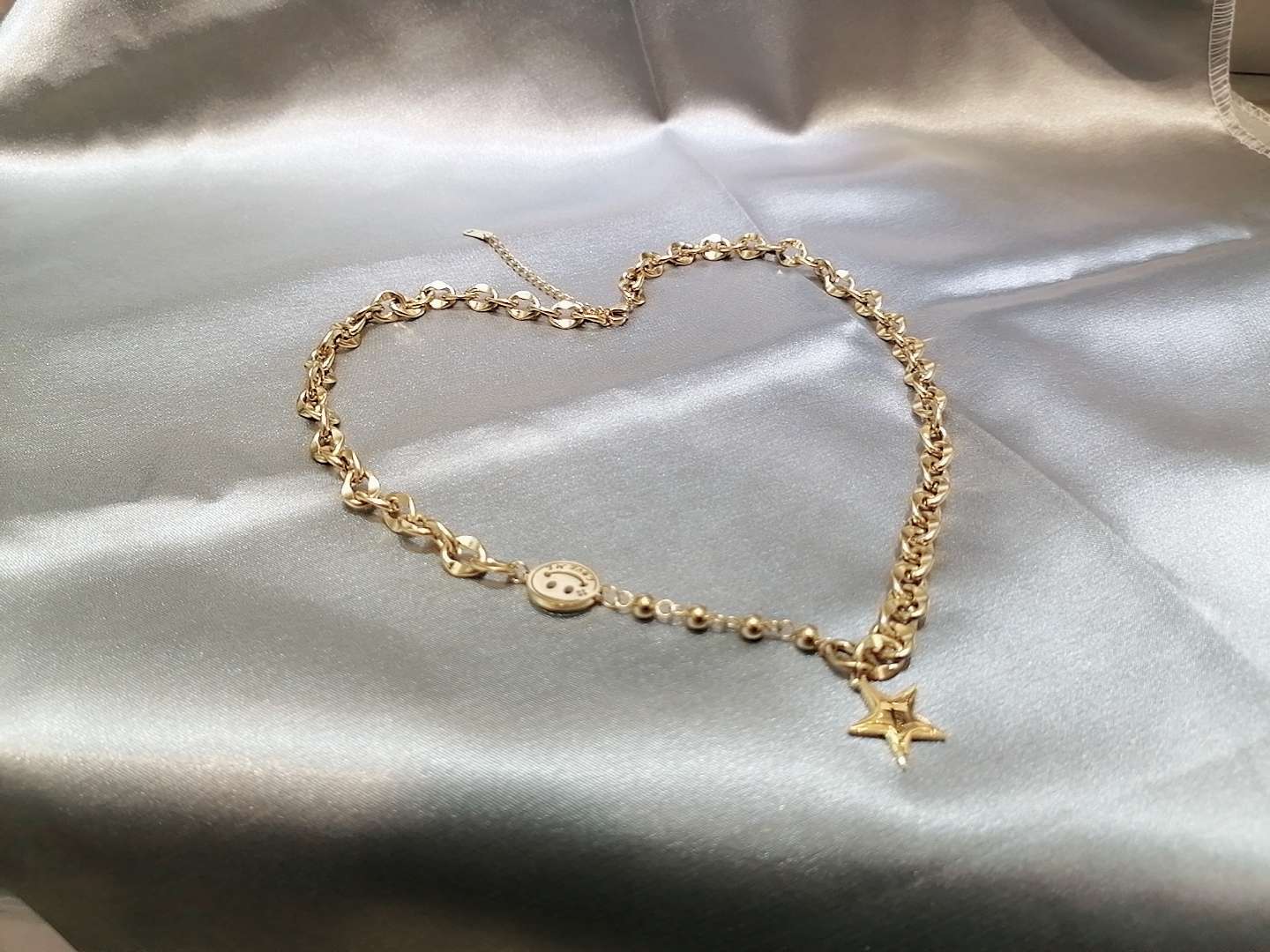 Smiling Face Necklace Collarbone Chain Fashion Everything Simple! Stainless Steel Necklace Necklace Necklace For Women Specification drawing