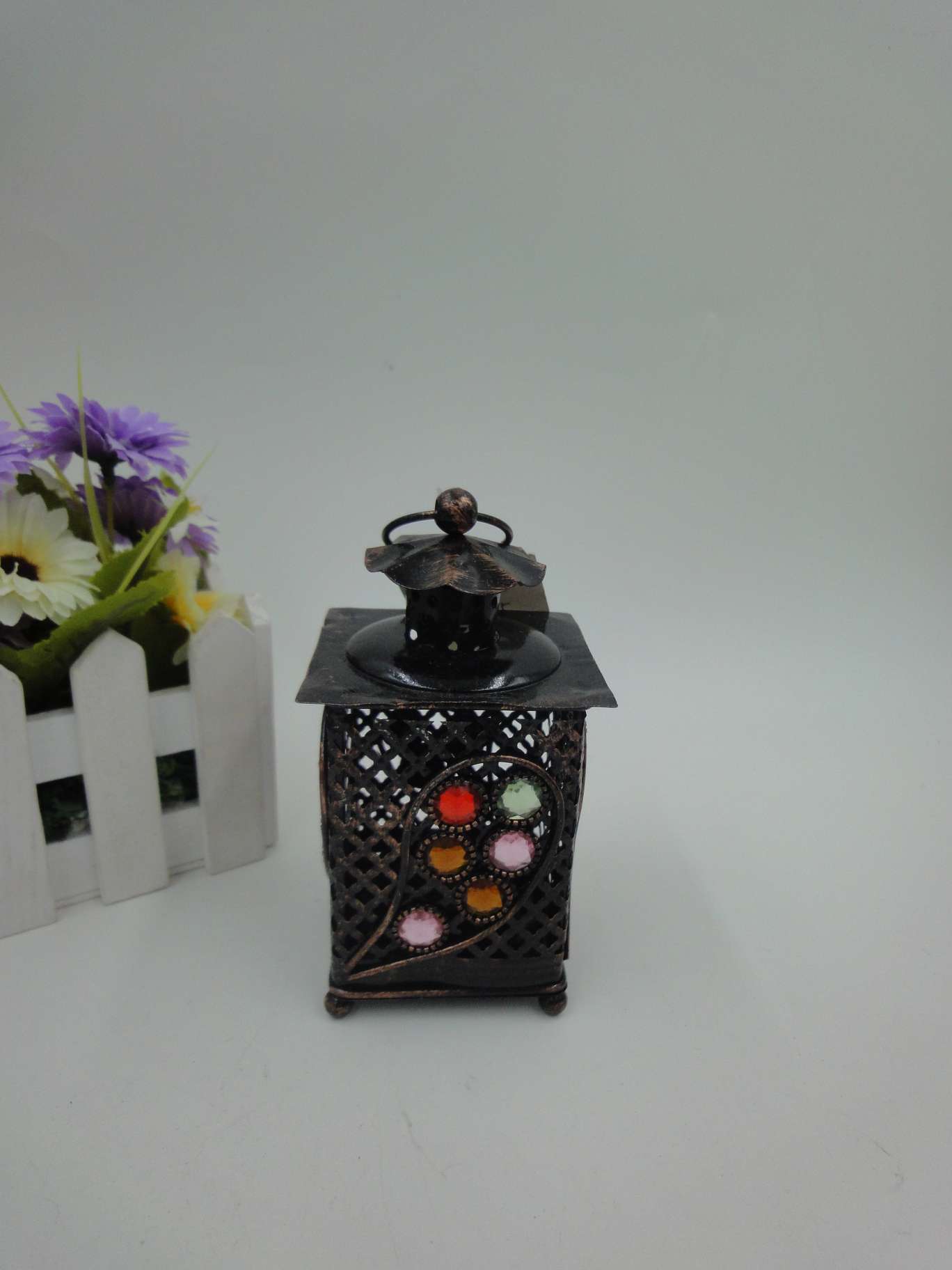 烛台，铁艺烛台，手工点钻烛台，风灯