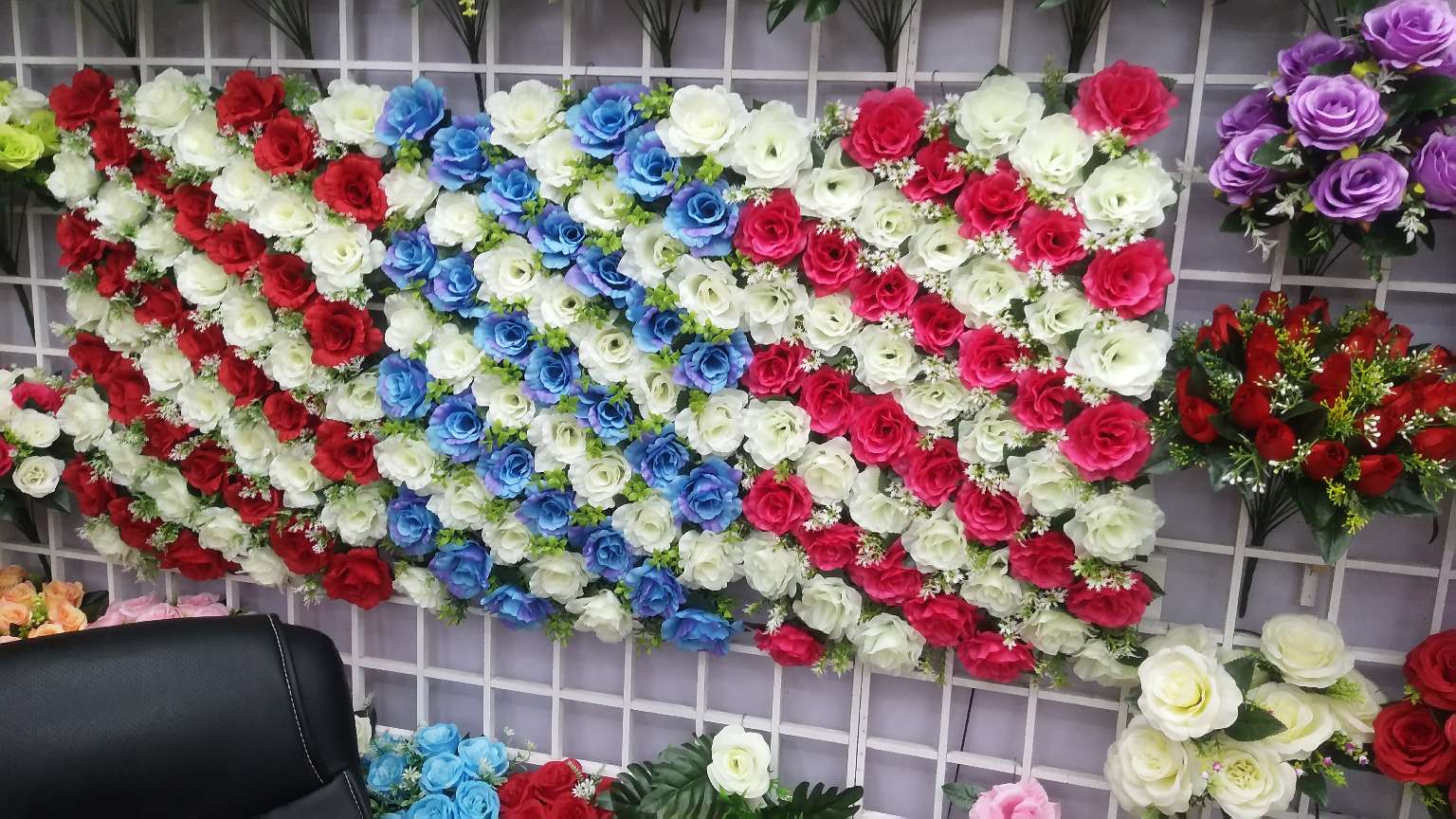 53朵仿真玫瑰壁挂