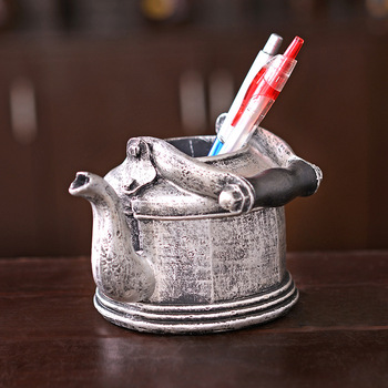 做旧水壶笔筒办公室摆件