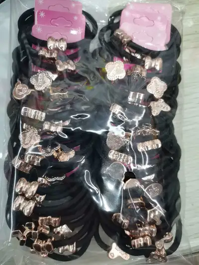 Gold Bead Pin Card Large Printed Hand Loop Headpiece Hair Accessory