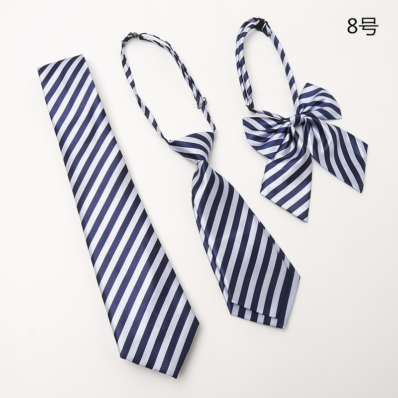 188领带男正装商务 工作服学生韩版蓝白系男领带女领花 男女同款 https://m详情图8
