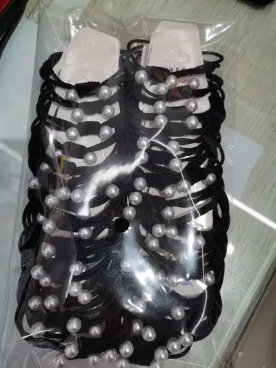 Double Knot Two Pearl Large Print Handband Headpiece Hair Accessories