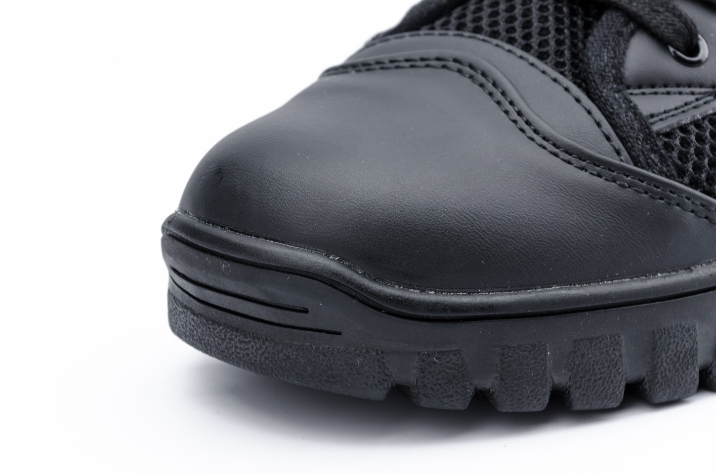 新款高帮黑色透气帆布安保鞋作战靴网面训练执勤保安靴 36—46码详情图7
