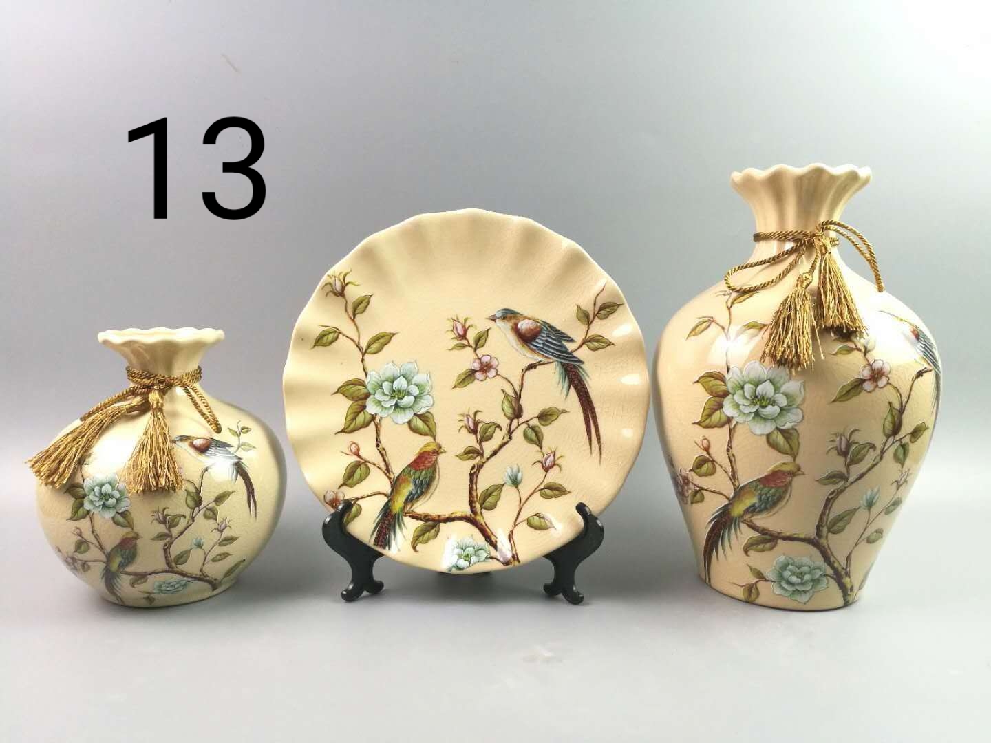 Three-piece ceramic printed set