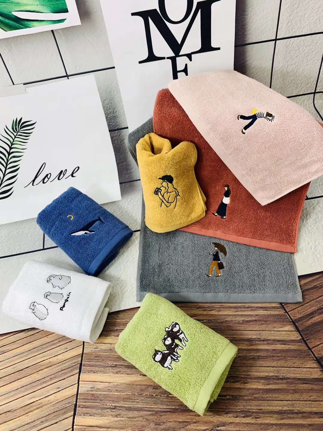 Tuoou textile factory direct cotton boutique embroidery bath towel youth embroidery bath towel 8942 thumbnail