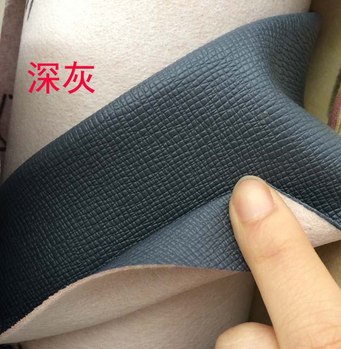 Factory direct sales of color-edge cross-patterned pvc luggage leather