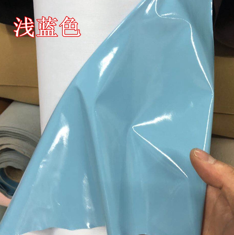 Factory direct sales of pu soft mirror surface clothing fabric, performance costumes, bright leather, soft and light Item Picture
