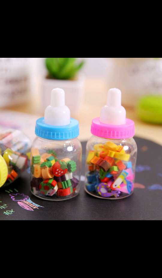 厂家批发 创意卡爱卡通迷你小奶瓶橡皮擦学习用品幼儿园礼物学生奖品细节图