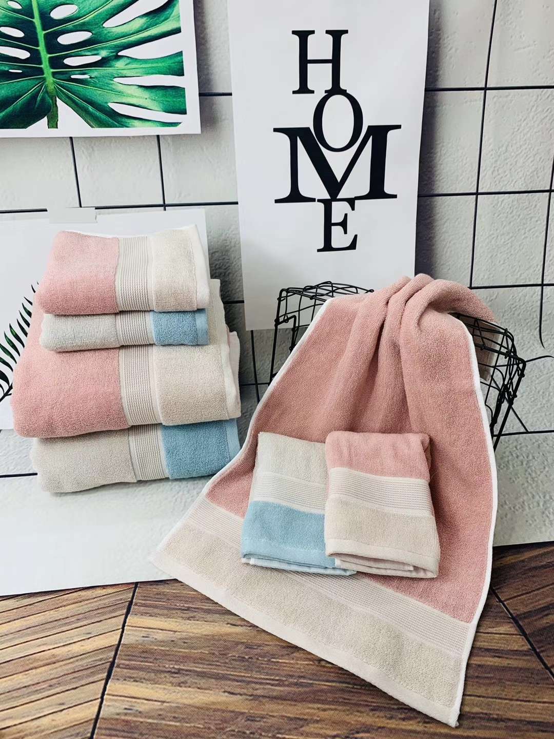 Tuoou textile factory direct cotton combed cotton gift towel tread sand line towel 8793 thumbnail