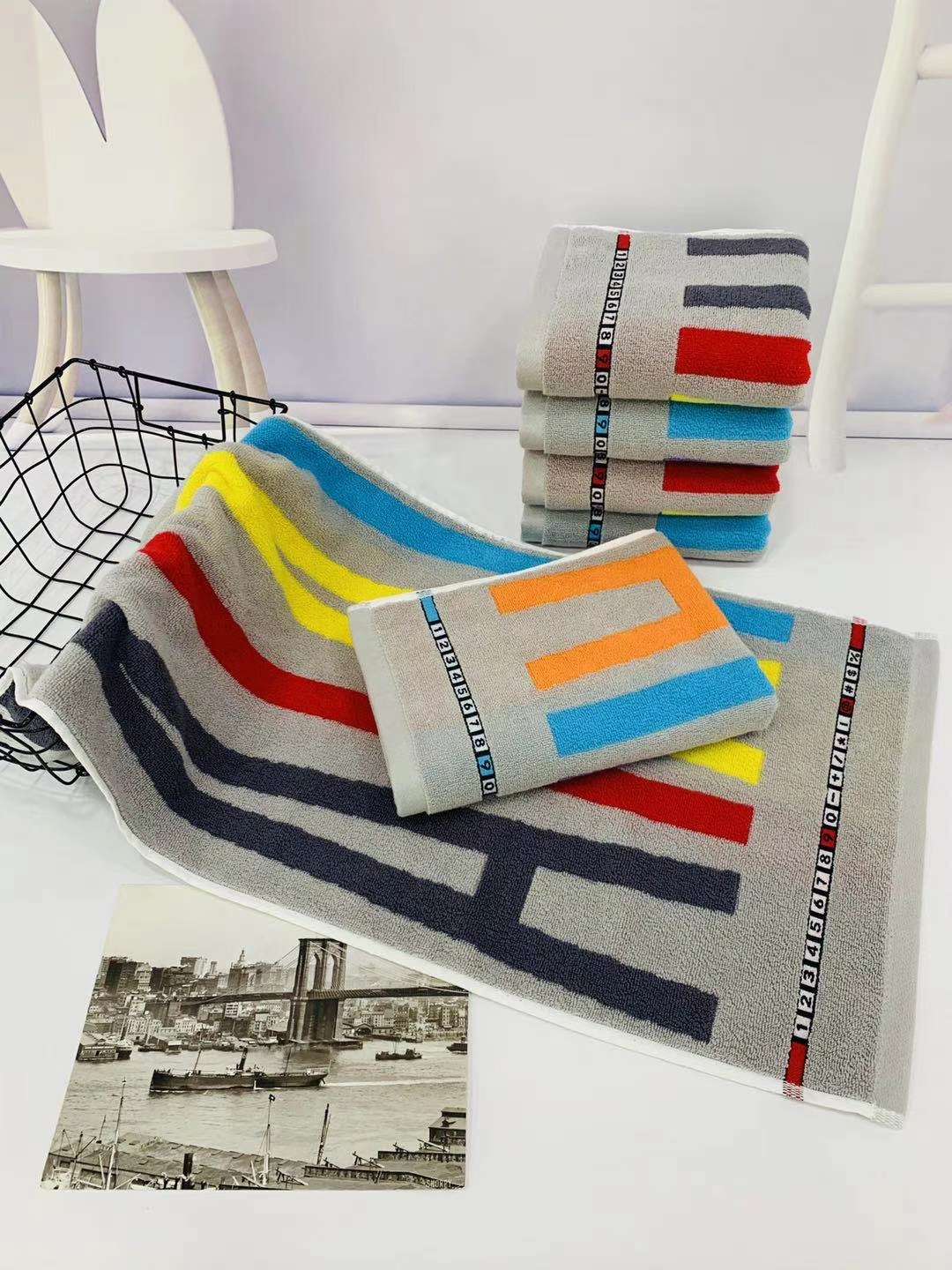 Tuo-ou textile factory direct cotton combed cotton household/gift towel English letter towel 3137 thumbnail
