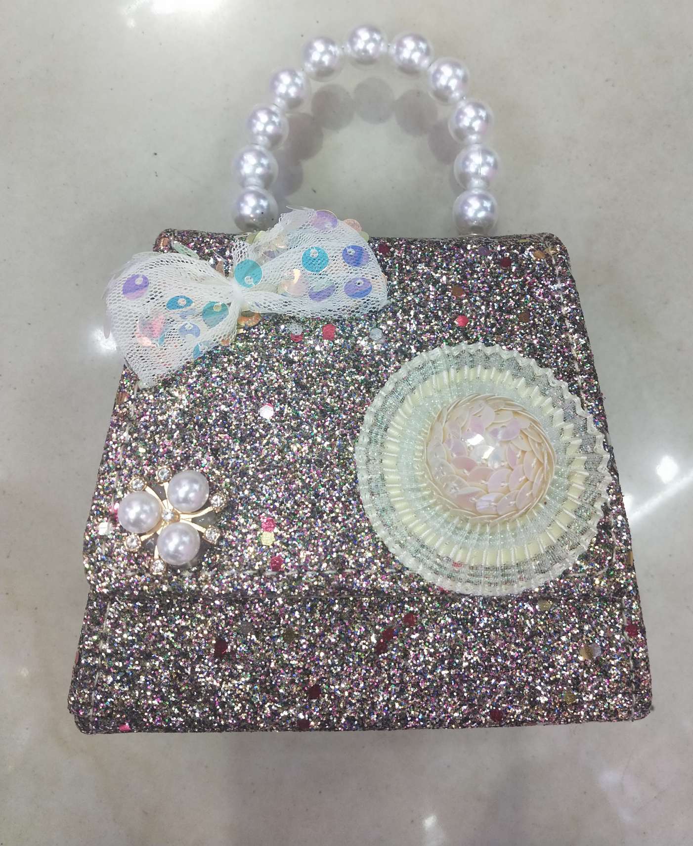 Fashionable children's bag, straw hat, gold powder bag, coin purse, princess bag, Internet red envelope, Korean version bag Item Picture