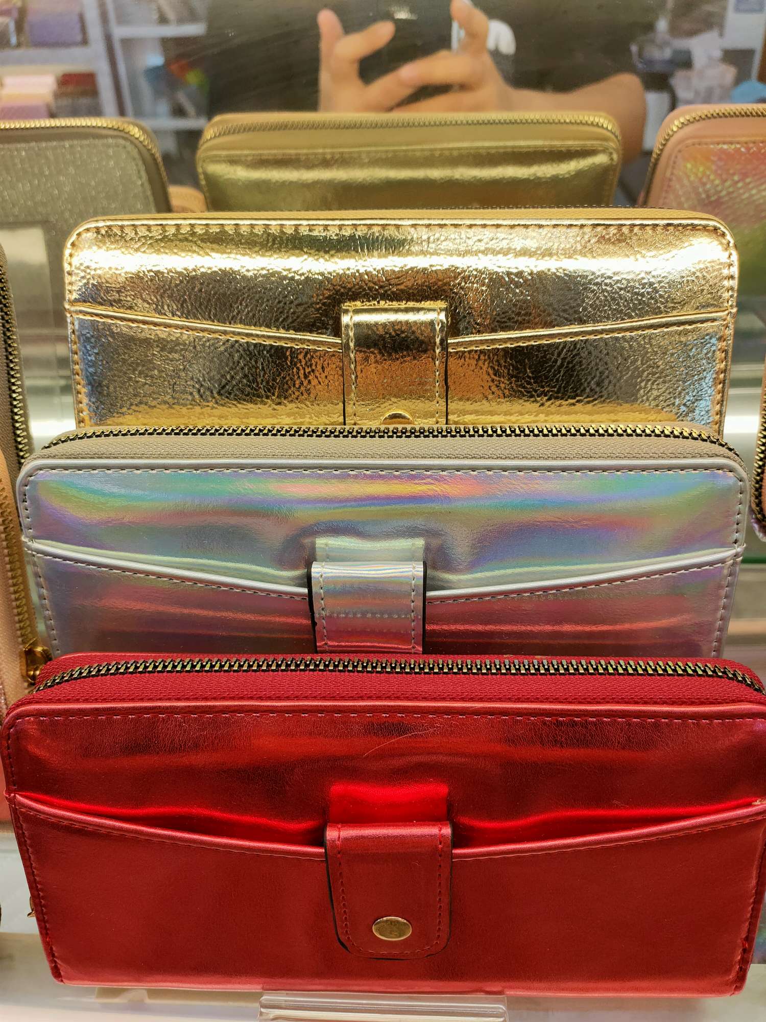 亮皮女士钱包大容量手机包零钱包卡包图