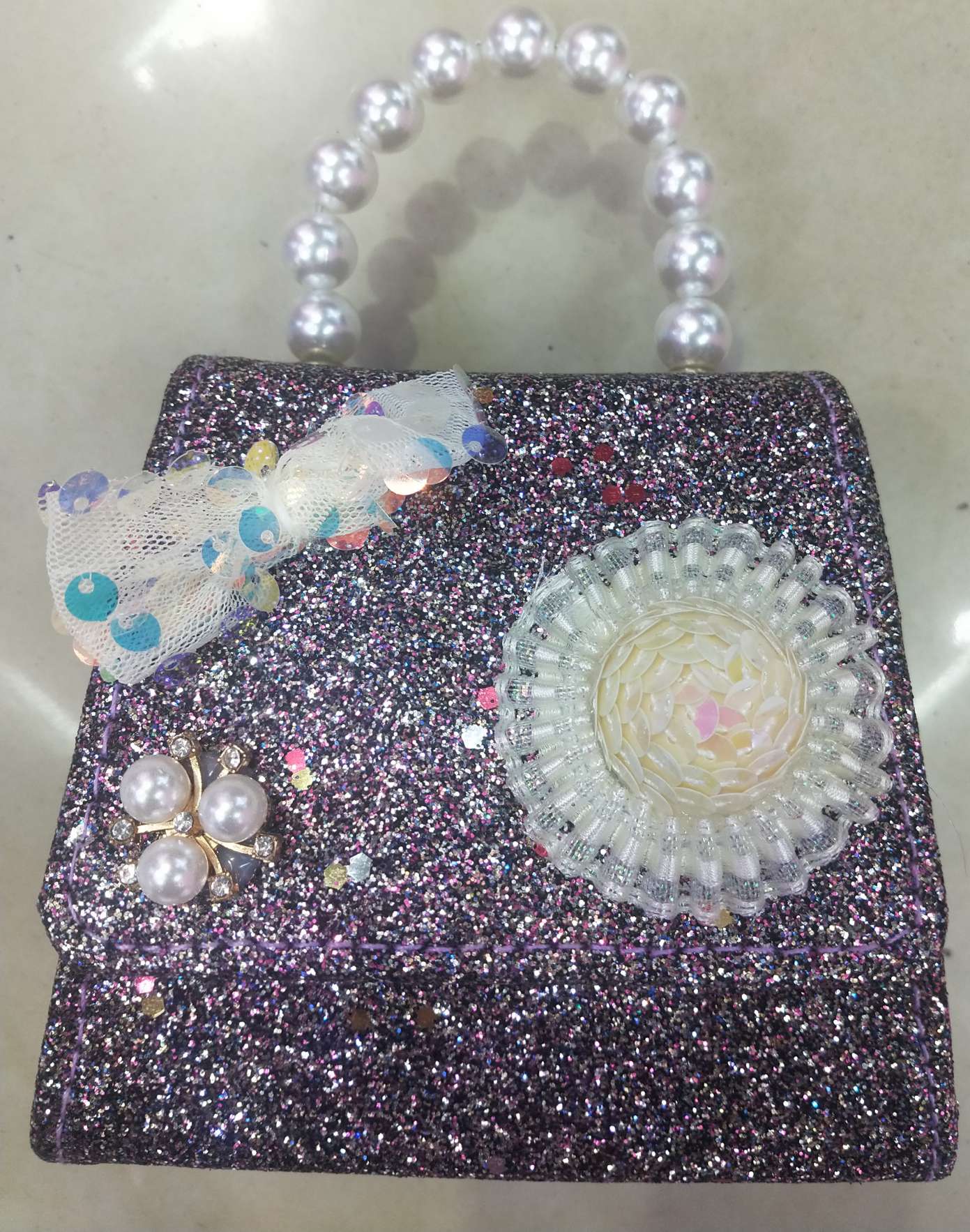 Fashionable children's bag, straw hat, gold powder bag, coin purse, princess bag, Internet red envelope, Korean version bag details Picture