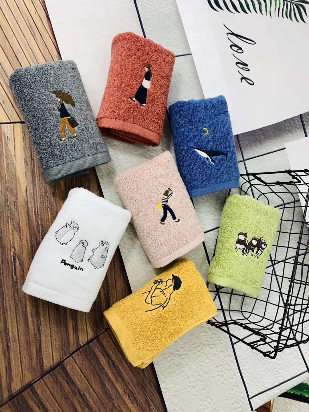 拓欧纺织 厂家直销 纯棉精品刺绣毛巾 青春刺绣毛巾 3132
