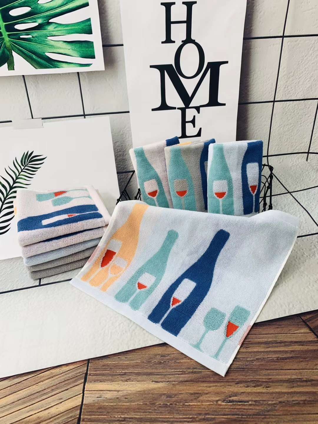 Topo Textile Factory Direct Cotton Combed Cotton High-Grade Towel Wine Glass Towel 8881