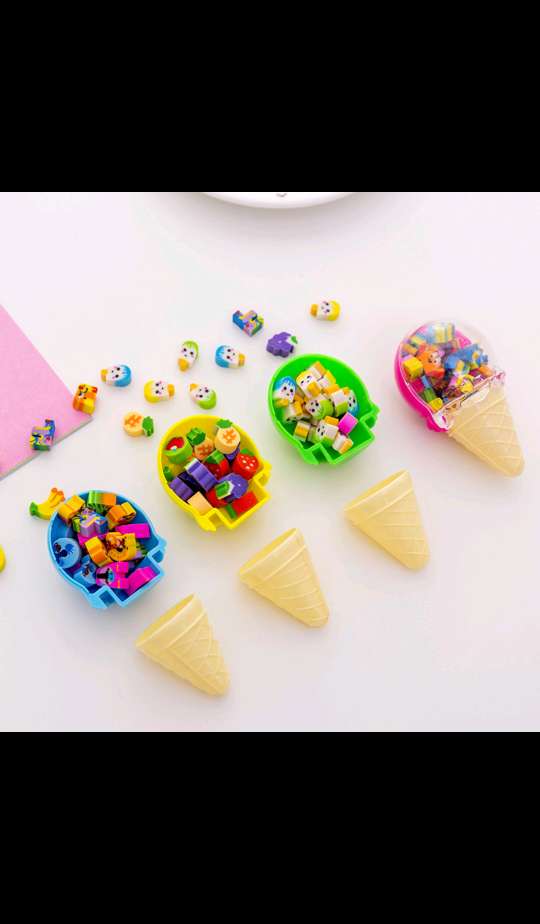 创意可爱卡通冰淇淋迷你橡皮学生文具礼品擦拭铅笔迹儿童节日礼物批发白底实物图