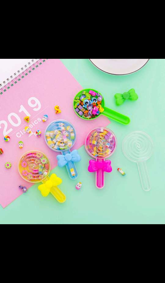 创意可爱儿童小奖品卡通棒棒糖造型迷你可爱小橡皮擦学习文具幼儿园生日礼物产品图