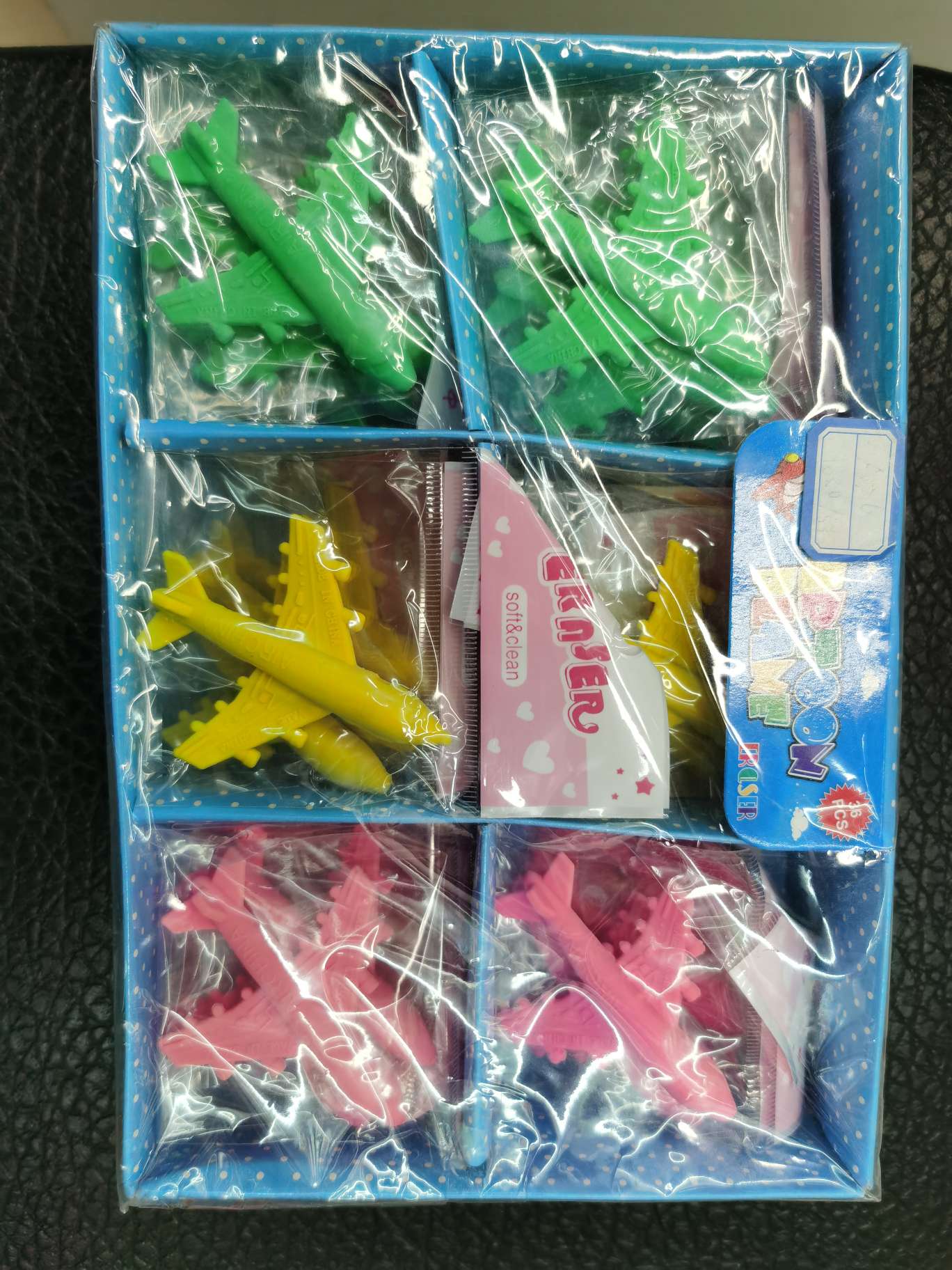 Aircraft-shaped rubber