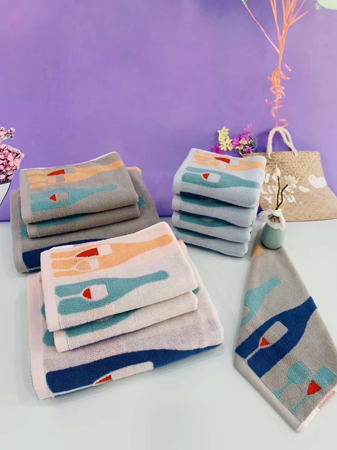 Topo Textile Factory Direct Cotton Combed Cotton High-Grade Towel Wine Glass Towel 8881 Specification drawing