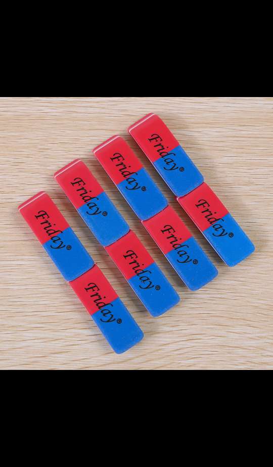 新款红蓝色橡皮擦 小学生素描橡皮礼品学习文具厂家批发