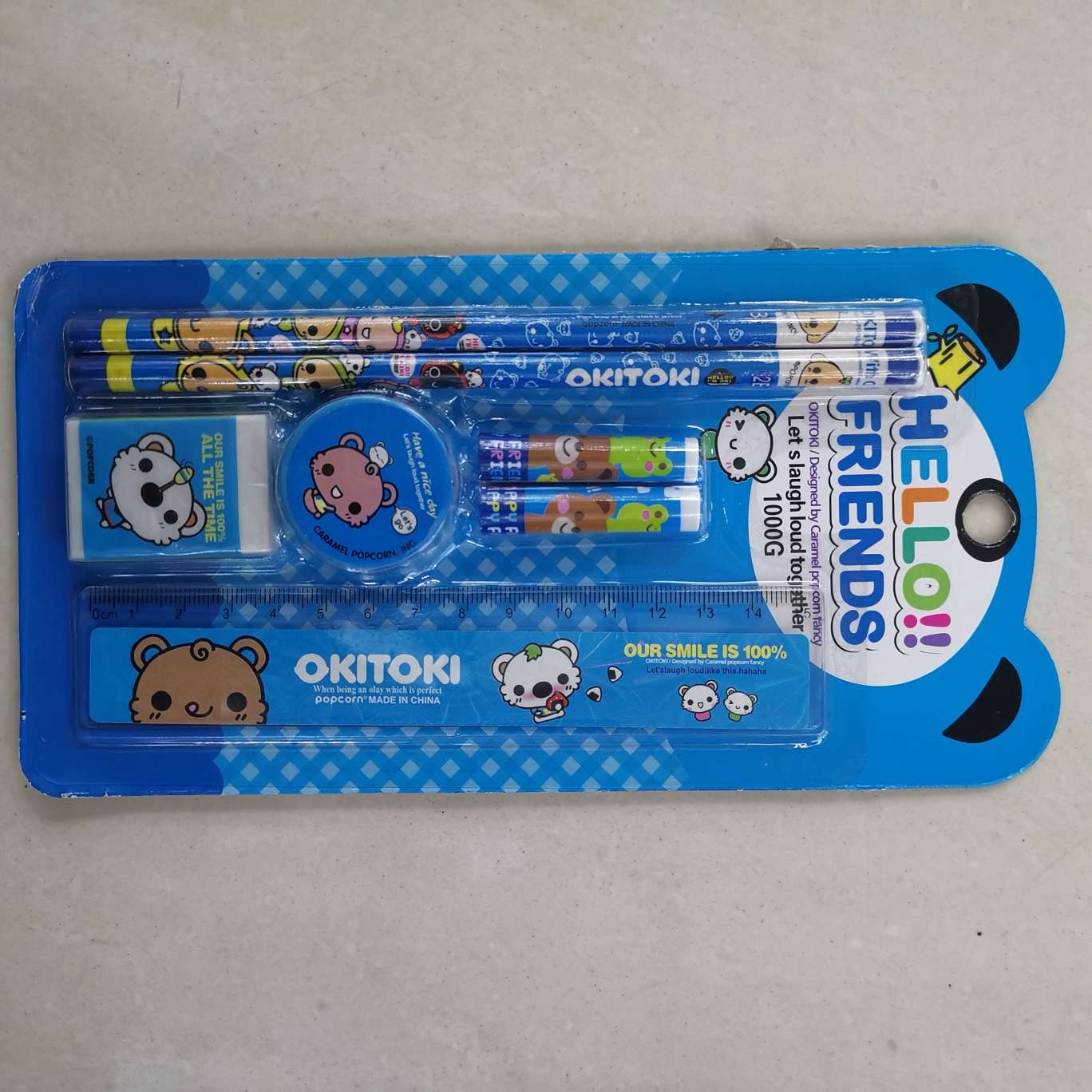 7 - piece stationery combination, pencil rubber pencil sharpener pencil cover and so on
