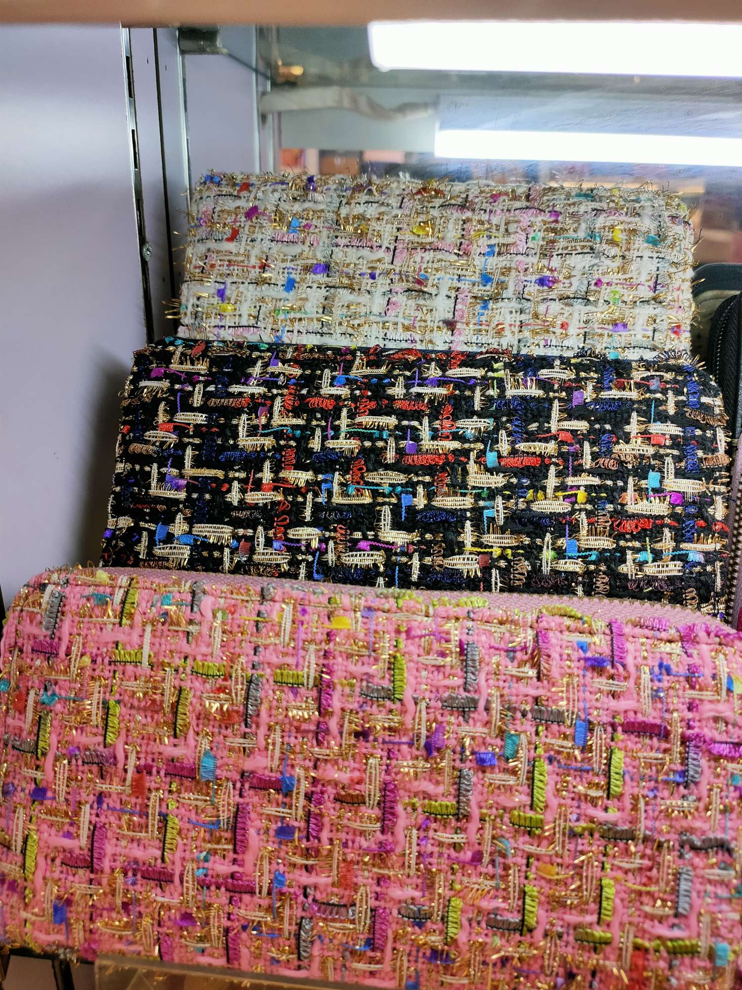 布艺长款女士钱包大容量多卡包手机包零钱包