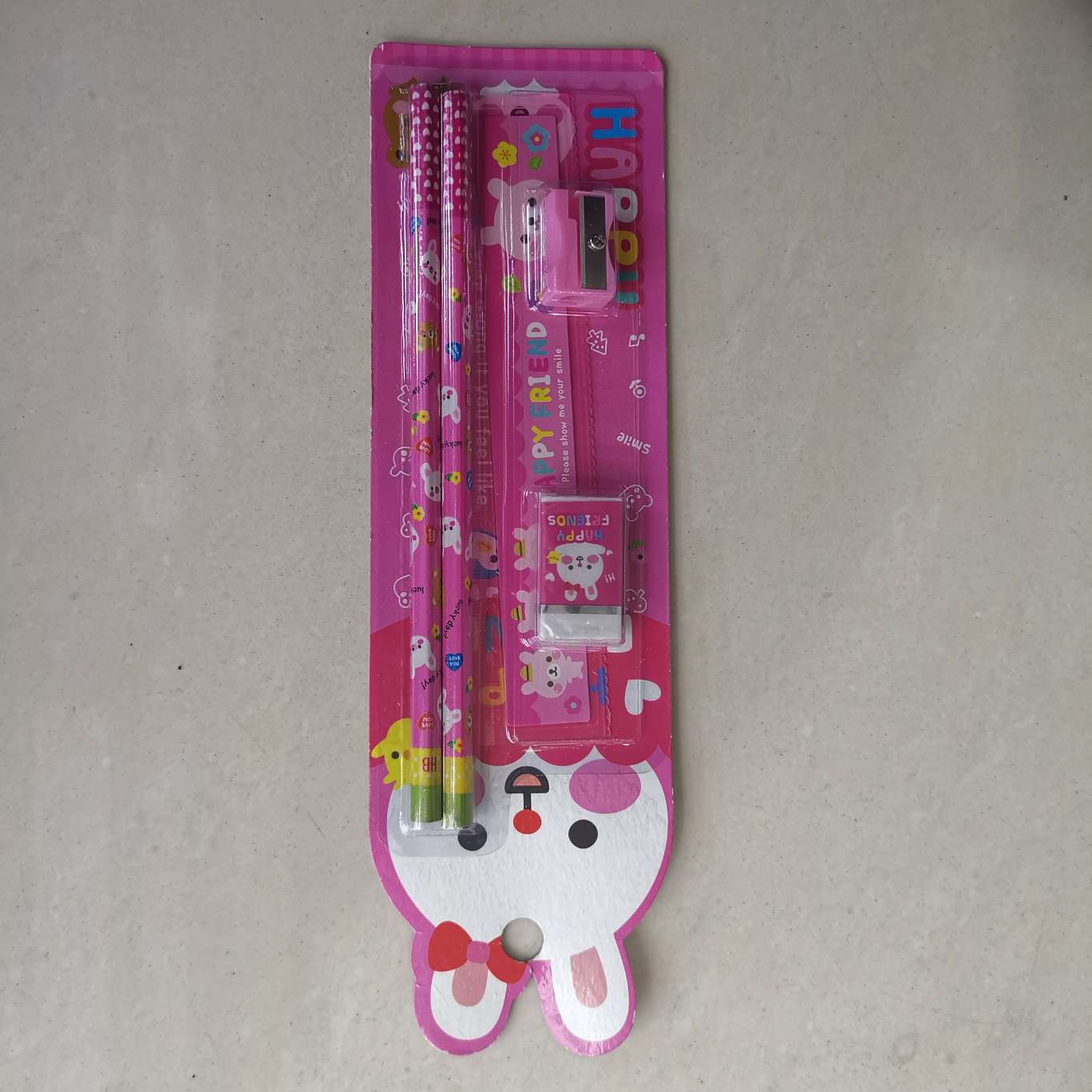 吸卡组合文具，2支铅笔一把尺子一块橡皮
