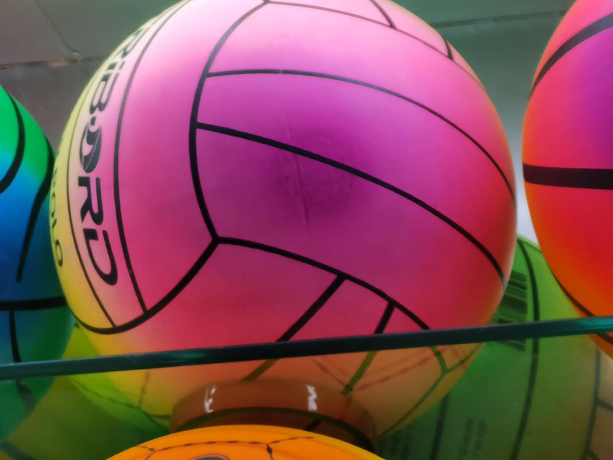 厂家直销9寸彩虹印排球图案PVC球