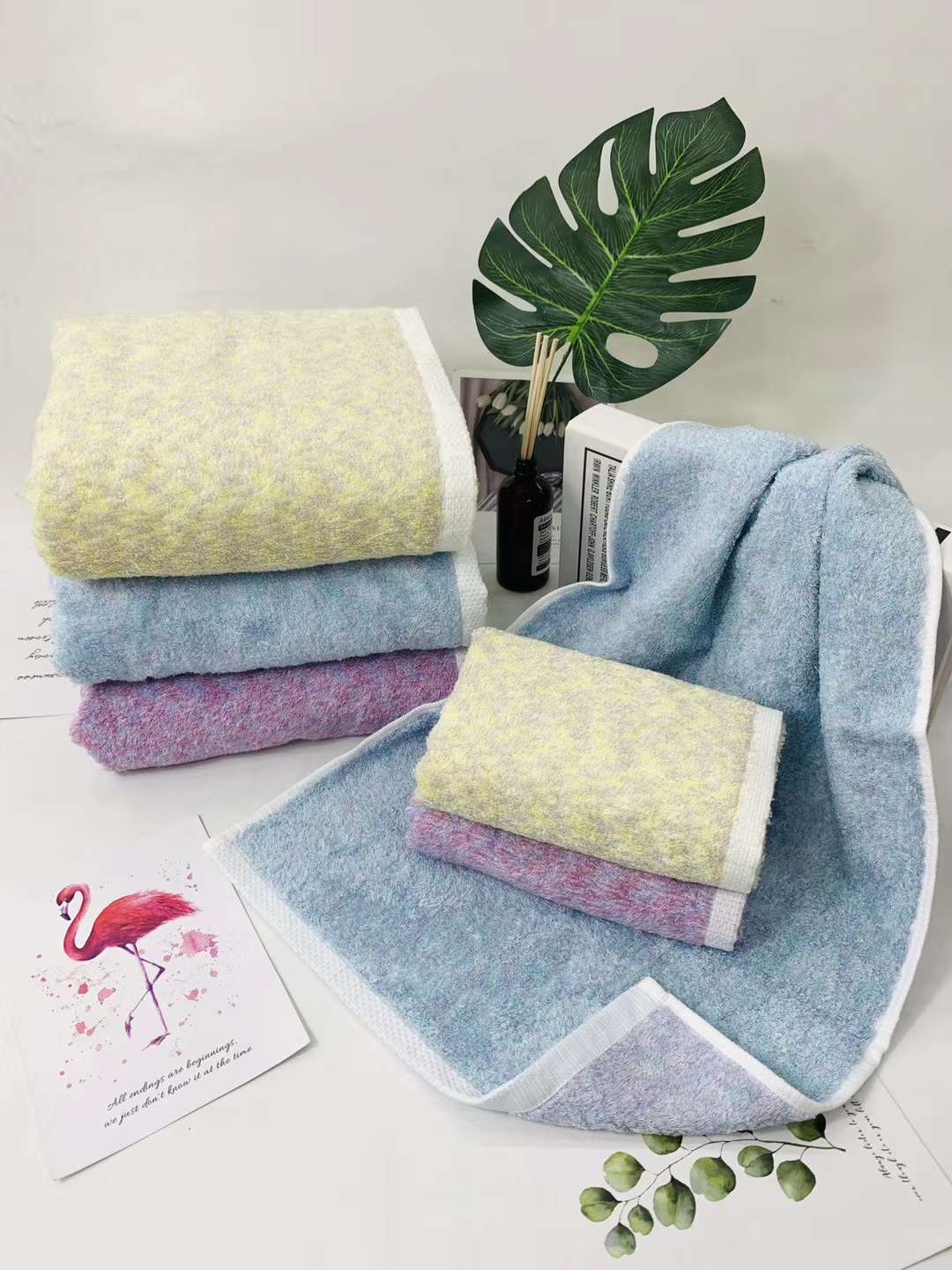 爱己爱家  厂家直销  竹棉超柔渲染礼品毛巾 温情渲染毛巾 8746