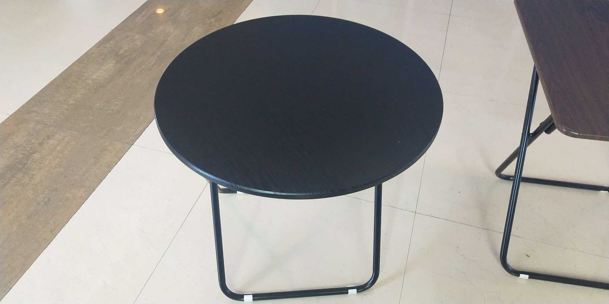 Folding table, round table, density board table